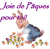 Gif animé joie de Pâques lapin
